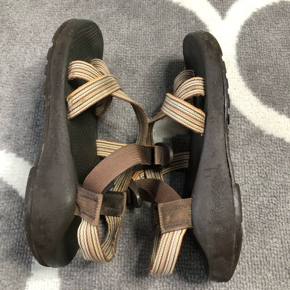 Chaco Sandals Chacos Womens Size 8 Brown Orange Striped Open Toe - Picture 12 of 13